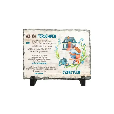 Az en ferjemnek, piatra ardezie personalizata, cu mesaj model pa030